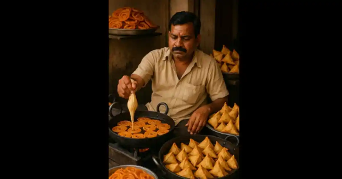 Home 10 Samosas and Jalebis